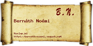Bernáth Noémi névjegykártya